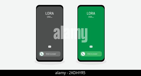 Interface de l'écran d'appel téléphonique. Faites glisser pour répondre Illustration de Vecteur