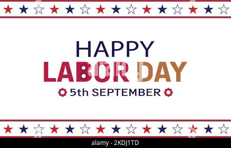 Bonne fête du travail des États-Unis d'Amérique.conception de bannière de la journée du travail Illustration de Vecteur