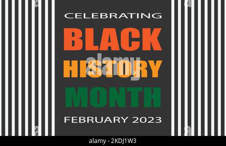 Mois de l'histoire des Noirs février 2023 bannière créative moderne, signe, concept de design, post sur les médias sociaux Illustration de Vecteur