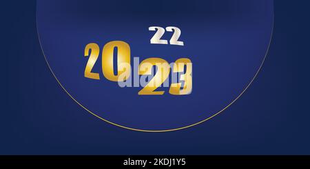 Minimaliste et moderne sans couture Blue Moon style bonne année 2023 Illustration de Vecteur