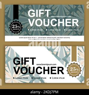 Modèle de bon cadeau Vector. Style art déco pour les cartes de visite pour les grands magasins, les affaires. 25 % de réduction Illustration de Vecteur