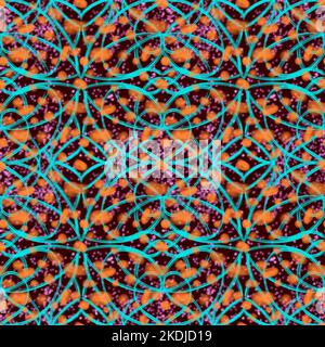 Motif abstrait à vagues fluo sans coutures Banque D'Images