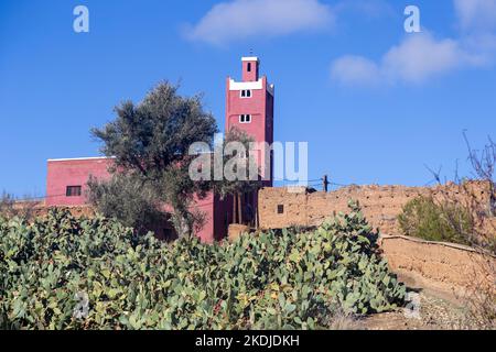 Petit village médiéval entre Marrakech et Amizmiz au Maroc Banque D'Images