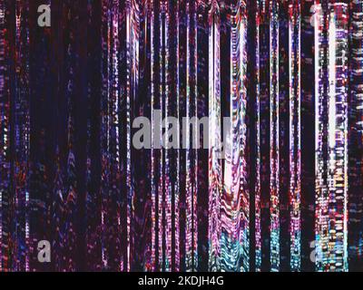 panne du signal vidéo endommagée, rayures vertes Banque D'Images