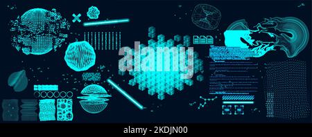Visualisation de blockchain et Big Data dans un style de capot Illustration de Vecteur