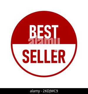 Icône de l'affiche adhésive de l'étiquette de l'autocollant « Best Steller » rouge rond. Image vectorielle. Illustration de Vecteur