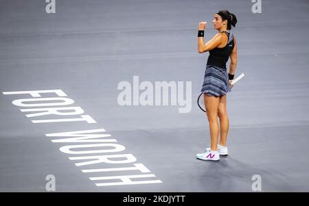 Caroline Garcia de France en action contre Daria Kasatkina de Russie lors de son troisième match rond-point lors des finales WTA 2022 du tournoi de tennis fort Worth sur 5 novembre 2022 à fort Worth, Etats-Unis - photo: Rob Prange/DPPI/LiveMedia Banque D'Images