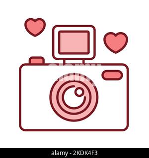 Icône de la ligne d'appareil photo. Séance photo. Illustration de Vecteur