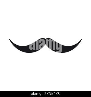 Moustache plate Vector isolée sur fond blanc Illustration de Vecteur