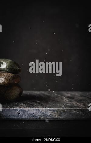 Magnifique support ou podium noir Banque D'Images