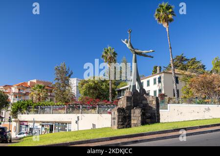 Statue de Paz E Liberdade, Funchal, Madère, Portugal. Banque D'Images