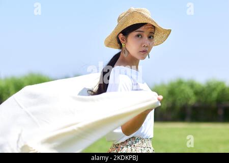 Les jeunes Japonais woman portrait Banque D'Images