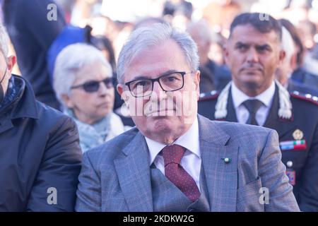 Rome, RM, Italie. 7th novembre 2022. Préfet de Rome Bruno Fratasi participe à l'inauguration de l'exposition ''Gli Invisibili''' sur la Piazza del Campidoglio à Rome (Credit image: © Matteo Nardone/Pacific Press via ZUMA Press Wire) Banque D'Images