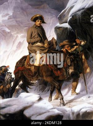 Paul Delaroche - Napoléon traversant les Alpes - c 1850 Banque D'Images