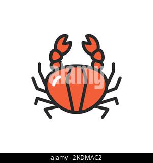 Icône de ligne de couleur de crabe. Pictogramme pour page Web, application mobile, Promo. Illustration de Vecteur