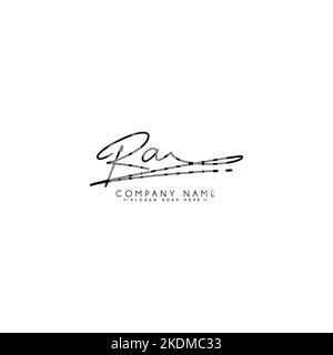 Logo de signature manuscrite RA - modèle de logo vectoriel pour les secteurs de la beauté, de la mode et de la photographie Illustration de Vecteur