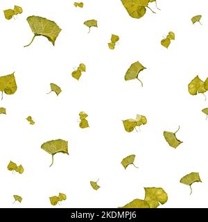 Motif feuille verte sans couture aquarelle dessinée à la main Banque D'Images