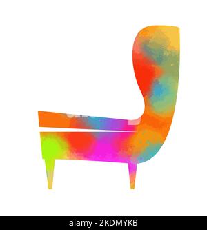 Silhouette de chaise colorée. Illustration vectorielle Illustration de Vecteur