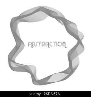 Cadre ondulé gris abstrait par de fines lignes ondulées. Graphismes vectoriels subtils Illustration de Vecteur