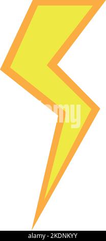 Illustration vectorielle icône d'un dessin animé tonnerre ou éclair de couleur jaune Illustration de Vecteur