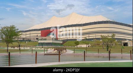 Doha, Qatar- 10 octobre,22 :Stade Al-Bayt un des sites fifa 2022. Banque D'Images