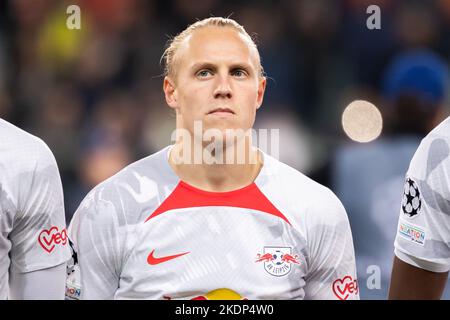 Varsovie, Pologne. 02nd novembre 2022. Xaver Schlager de RB Leipzig vu lors du match de l'UEFA Champions League Group Stage entre le FC Shakhtar Donetsk et le RB Leipzig au Maréchal Jozef Pilsudski Legia Warsaw Municipal Stadium.final score; FC Shakhtar Donetsk 0:4 RB Leipzig. Crédit : SOPA Images Limited/Alamy Live News Banque D'Images