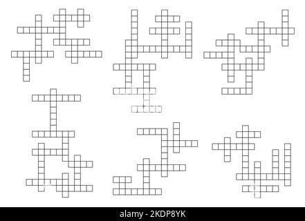 Grille de jeu de mots croisés. Jeu de vocabulaire ou jeux de texte jeux de grilles vectorielles d'activité. Quiz éducatif, énigme de mots croisés ou jeu intellectuel avec tâche de recherche de mots Illustration de Vecteur