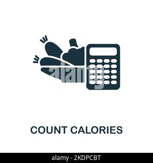 Icône compter les calories. Monochrome simple Detox Diet icône pour modèles, web design et infographies Illustration de Vecteur