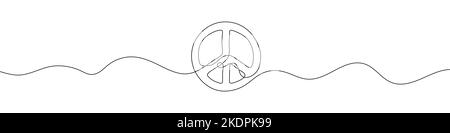 Dessin de ligne continue du symbole de paix. Symbole art de la ligne de la paix. Arrière-plan de mise en plan à une ligne. Illustration vectorielle. Illustration de Vecteur