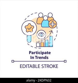 Participez à l'icône du concept de tendances Illustration de Vecteur