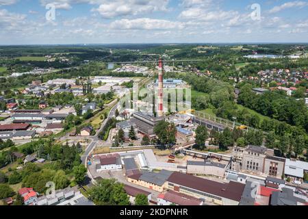 Centrale électrique située dans la ville frontalière de Cieszyn, en Pologne Banque D'Images