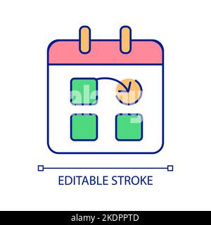 Icône de couleur RVB de planification du calendrier Illustration de Vecteur