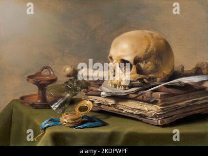 Peinture Pieter Claesz, Vanitas Still Life, huile sur panneau, 1630 Banque D'Images