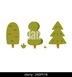 Un petit arbre jouet. Illustration simple à vecteur de couleur. Décoration pour les enfants Illustration de Vecteur