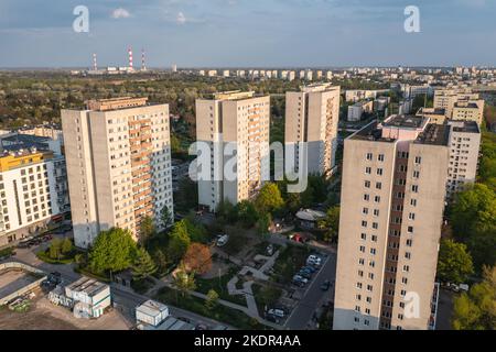 Bâtiments dans la région de Czerniakow dans le district de Mokotow à Varsovie, capitale de la Pologne Banque D'Images