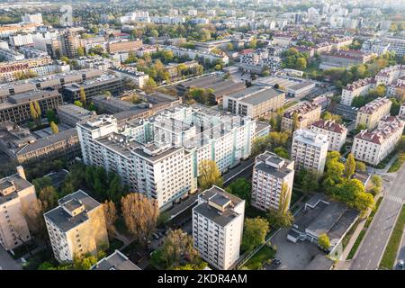 Bâtiments dans la région de Sielce dans le district de Mokotow à Varsovie, capitale de la Pologne Banque D'Images