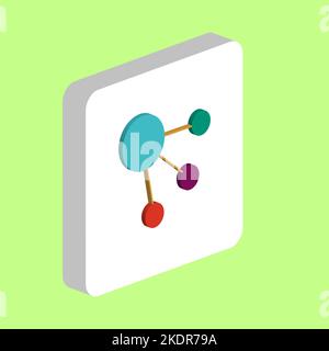 Icône vecteur simple satellite spatial. Modèle de conception de symbole d'illustration pour élément d'interface utilisateur Web mobile. Pictogramme isométrique de couleur parfaite sur le carré blanc 3D Illustration de Vecteur