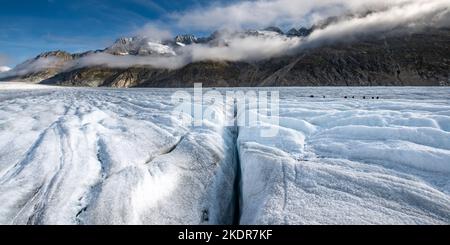 Suivi des glaciers d'Aletsch Banque D'Images