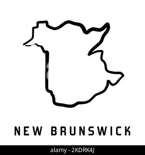 Plan de la carte du Nouveau-Brunswick - vecteur de la carte de la forme de la province canadienne tracé à la main et lisse. Province au Canada. Illustration de Vecteur