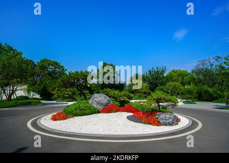 Vue sur le canal nord de Tianjin Section du Grand Canal Beijing-Hangzhou Banque D'Images