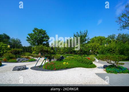 View of the North Canal of Tianjin Section of the Beijing-Hangzhou Grand Canal Stock Photo