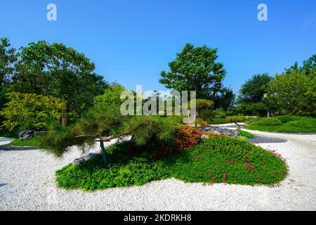 Vue sur le canal nord de Tianjin Section du Grand Canal Beijing-Hangzhou Banque D'Images