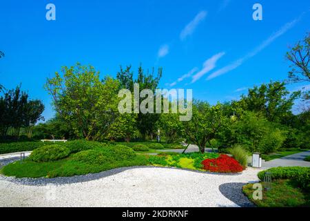 Vue sur le canal nord de Tianjin Section du Grand Canal Beijing-Hangzhou Banque D'Images