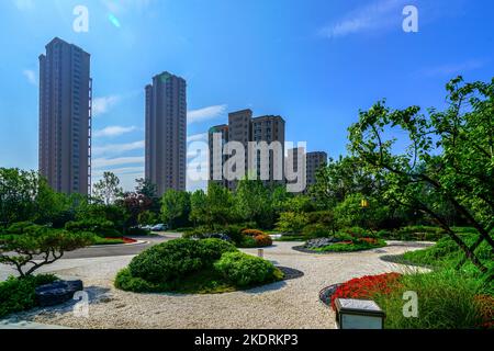 Vue sur le canal nord de Tianjin Section du Grand Canal Beijing-Hangzhou Banque D'Images