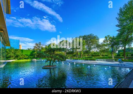 Vue sur le canal nord de Tianjin Section du Grand Canal Beijing-Hangzhou Banque D'Images