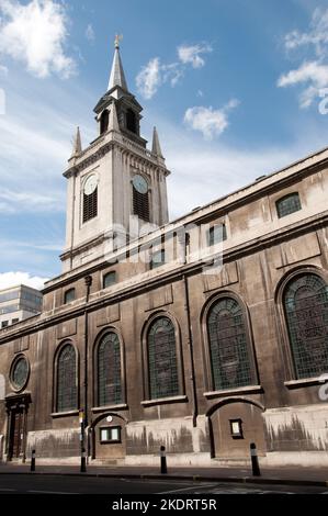 Église Saint-Laurent Jewry, ville de Londres, Londres, Royaume-Uni. Il a été détruit dans le Grand incendie de Londres en 1666, et reconstruit aux desseins de Wren. Banque D'Images