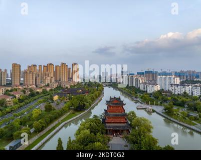 Le canal de la ville huaïenne à jiangsu Banque D'Images