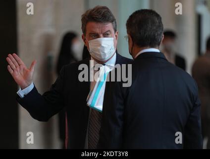 Colm Kelleher, président d'UBS, l'un des participants au Global Financial leaderss' Investment Summit, assiste à une réunion à huis clos au bureau de l'Autorité monétaire de Hong Kong (HKMA) dans Central. 01NOV22 SCMP / Sam Tsang Banque D'Images