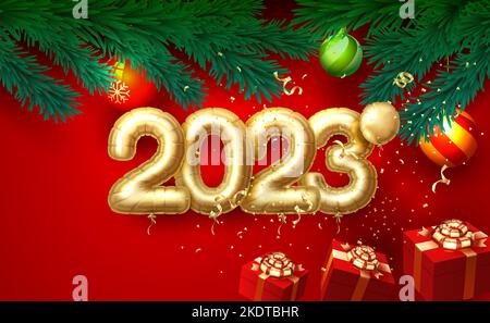 Bonne année 2023, couverture de vacances festive. Illustration vectorielle Illustration de Vecteur