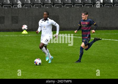 Swansea, pays de Galles. 8 novembre 2022. Tarrelle Whittaker de Swansea City en action pendant le match de la Ligue de développement professionnel entre Swansea City moins de 21 ans et Queens Park Rangers moins de 21 ans au stade Swansea.com à Swansea, pays de Galles, Royaume-Uni, le 8 novembre 2022. Crédit : Duncan Thomas/Majestic Media/Alay Live News. Banque D'Images